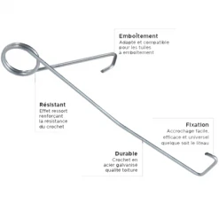 Edilians Crochets Pour Tuiles Crochet HARPON GM Symétrique - Fixation Pour Tuiles à Emboîtement - Boîte De 500 Pièces -Tuile Soldes Magasin crochet 20harpon 20avec 20avantages