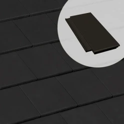 BMI Monier Tuiles Demi-tuile Béton - Innotech - Graphite - 42 X 18.5 Cm