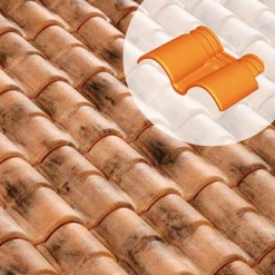 Terreal Tuiles Double Rive 1/2 Pureau à Raccord. R.Canal