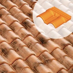 Terreal Tuiles Double Rive 3/4 Pureau à Raccord. R.Canal