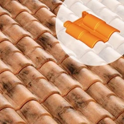 Terreal Tuiles Double Rive à Raccordement Romane Canal