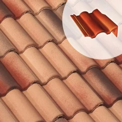 BMI Monier Tuiles Tuile De Rive Droite En Béton Avec Rabat - Plein Ciel - Silvacane Littoral - 42 X 33.5 X 15.5 Cm