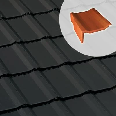 BMI Monier Tuiles Tuile De Rive Universelle Gauche En Béton - Perspective - Noire - 42 X 33.2 X 14.5 Cm 1 BMI Monier Tuiles Tuile De Rive Universelle Gauche En Béton - Perspective - Noire - 42 X 33.2 X 14.5 Cm