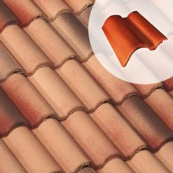 BMI Monier Tuiles Tuile De Rive Ronde Gauche En Béton - Plein Ciel - Silvacane Littoral - 42 X 29.4 X 12.5 Cm