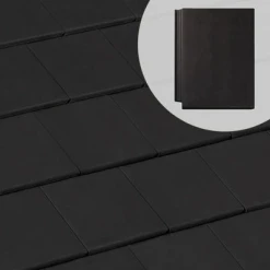 BMI Monier Tuiles Tuile Béton Grand Moule à Aspect Plat - Innotech - Graphite - 42 X 33 Cm